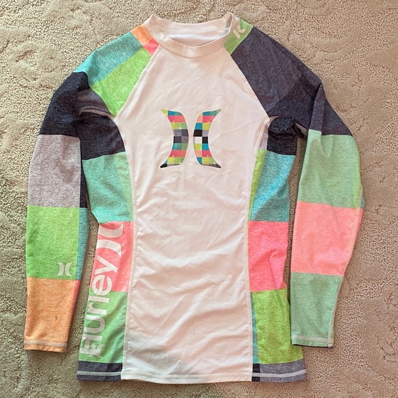 Hurley Multicolor Patchwork Rash Guard - Picture 1 of 3